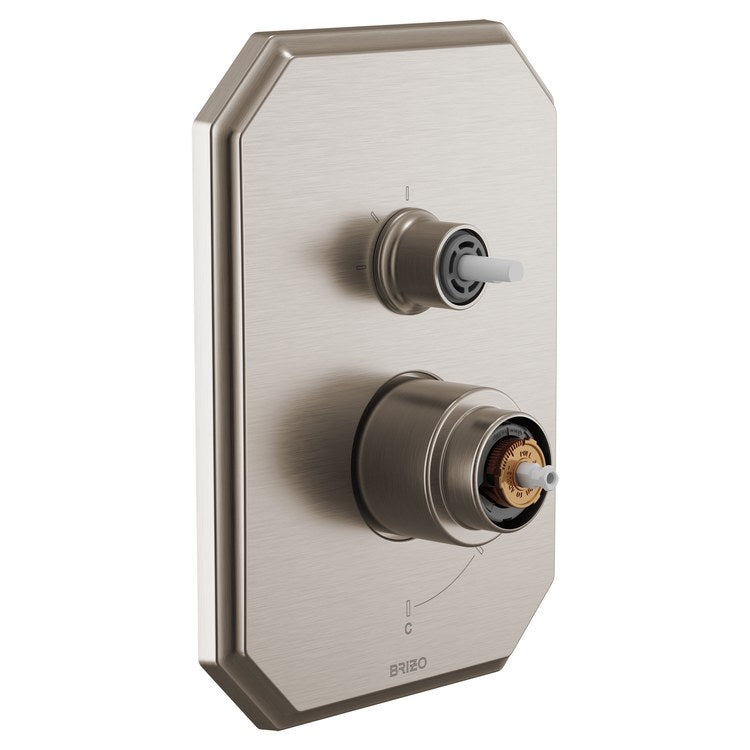 Pressure Balance Valve Trim Beauclere with Integrated 3 Function Diverter Less Handle Brilliance Luxe Nickel - Image 1
