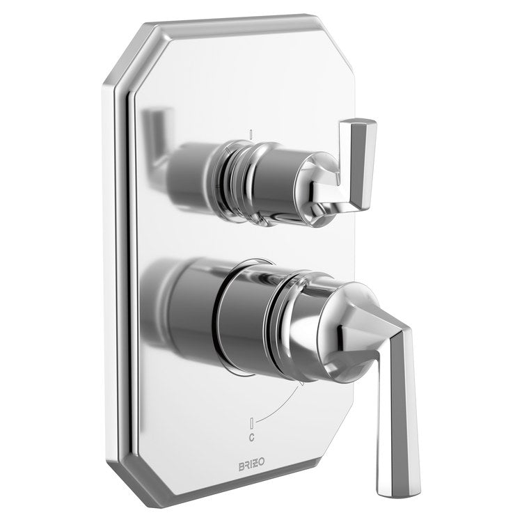 Pressure Balance Valve Trim Beauclere with Integrated 3 Function Diverter Less Handle Polished Chrome - Image 2