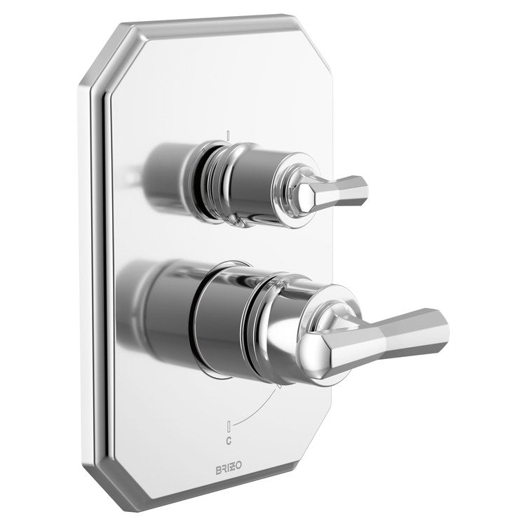 Pressure Balance Valve Trim Beauclere with Integrated 3 Function Diverter Less Handle Polished Chrome - Image 3