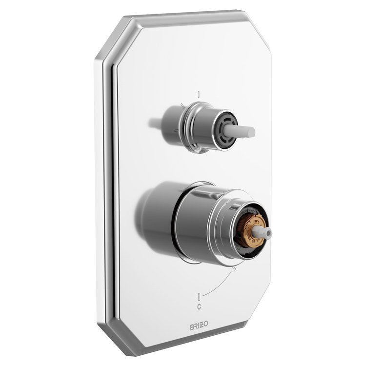 Pressure Balance Valve Trim Beauclere with Integrated 3 Function Diverter Less Handle Polished Chrome - Image 1