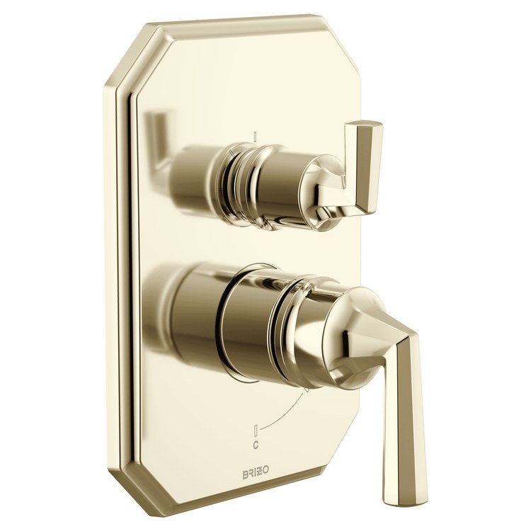 Pressure Balance Valve Trim Beauclere with Integrated 3 Function Diverter Less Handle Brilliance Polished Nickel - Image 2