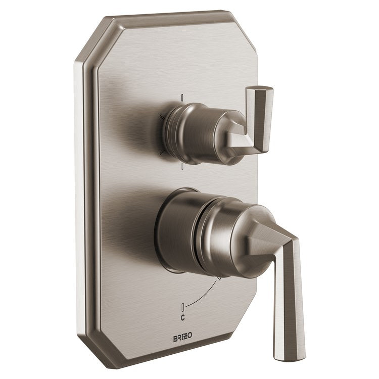 Pressure Balance Valve Trim Beauclere with Integrated 6 Function Diverter Less Handle Brilliance Luxe Nickel - Image 2