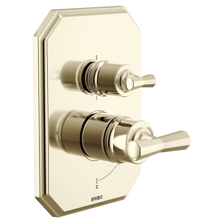 Pressure Balance Valve Trim Beauclere with Integrated 6 Function Diverter Less Handle Brilliance Polished Nickel - Image 3