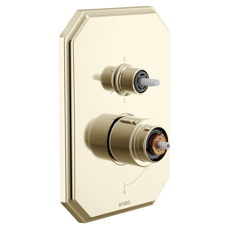 Pressure Balance Valve Trim Beauclere with Integrated 6 Function Diverter Less Handle Brilliance Polished Nickel - Image 1