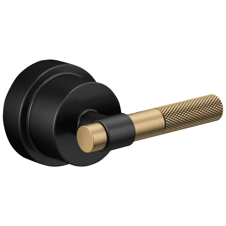 Handle Kit Litze Zinc 1 T-Lever with Knurling Matte Black/Brilliance Luxe Gold ADA for Pressure Balance Valve Trim - Image 1
