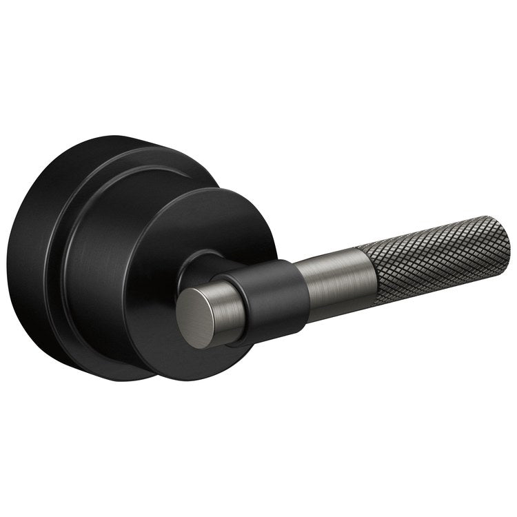 Handle Kit Litze Zinc 1 T-Lever with Knurling Matte Black/Brilliance Luxe Steel ADA for Pressure Balance Valve Trim - Image 1