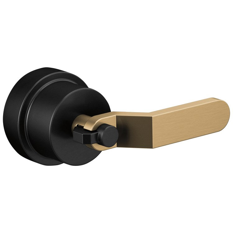 Handle Kit Litze Zinc 1 Industrial Lever Matte Black/Brilliance Luxe Gold ADA for Pressure Balance Valve Trim - Image 1