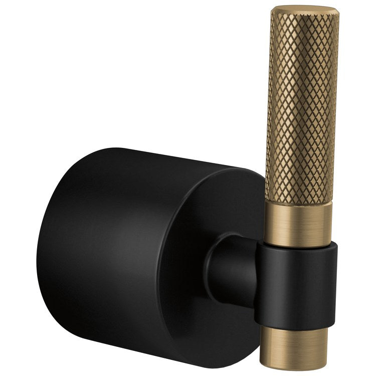 Handle Kit Litze Zinc 1 T-Lever with Knurling Matte Black/Brilliance Luxe Gold ADA for 3/6 Function Diverter Trim - Image 1