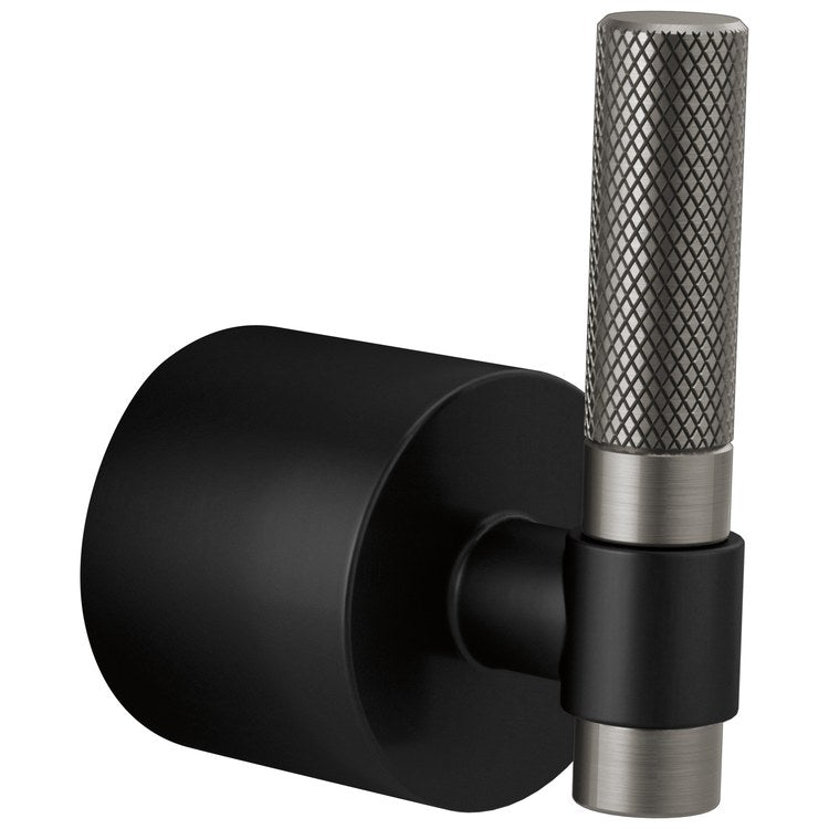 Handle Kit Litze Zinc 1 T-Lever with Knurling Matte Black/Brilliance Luxe Steel ADA for 3/6 Function Diverter Trim - Image 1