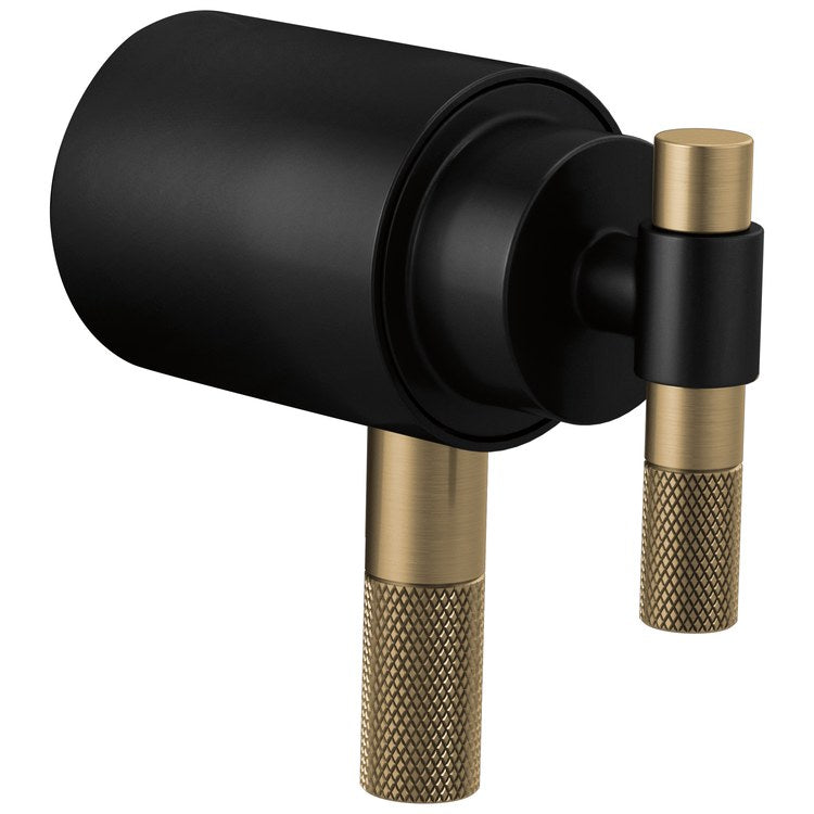 Handle Kit Litze Zinc 2 T-Lever with Knurling Matte Black/Brilliance Luxe Gold ADA for TempAssure Thermostatic Valve Trim - Image 1