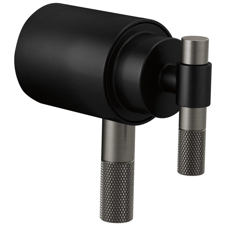 Handle Kit Litze Zinc 2 T-Lever with Knurling Matte Black/Brilliance Luxe Steel ADA for TempAssure Thermostatic Valve Trim - Image 1