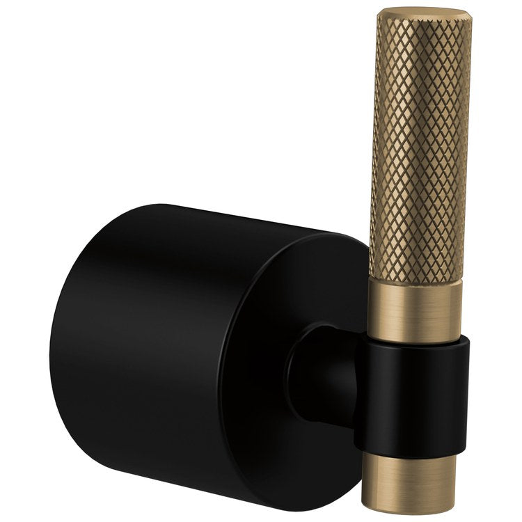 Handle Kit Litze Metal 1 T-Lever with Knurling Matte Black/Brilliance Luxe Gold ADA for Freestanding Tub Filler - Image 1