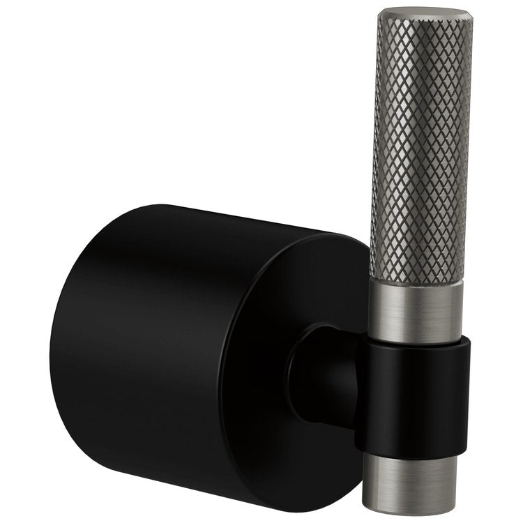 Handle Kit Litze Metal 1 T-Lever with Knurling Matte Black/Brilliance Luxe Steel ADA for Freestanding Tub Filler - Image 1