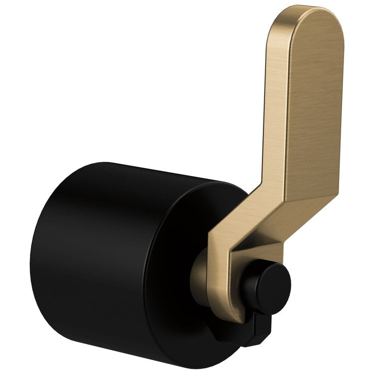 Handle Kit Litze Metal 1 Industrial Lever Matte Black/Brilliance Luxe Gold ADA for Freestanding Tub Filler - Image 1