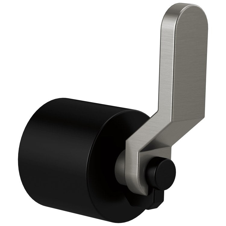 Handle Kit Litze Metal 1 Industrial Lever Matte Black/Brilliance Luxe Steel ADA for Freestanding Tub Filler - Image 1