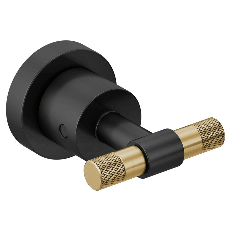 Handle Kit Litze Zinc 2 T-Lever Matte Black/Brilliance Luxe Gold ADA for Wall Mount Tub Filler - Image 1