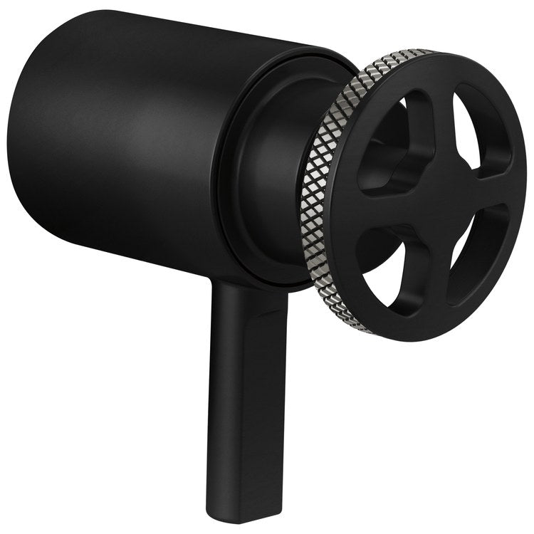 Handle Kit Litze Zinc 1 Wheel Matte Black/Brilliance Luxe Steel for TempAssure Thermostatic Valve Trim - Image 1