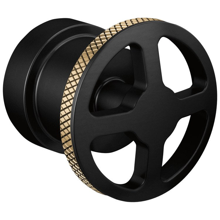 Handle Kit Litze Zinc 1 Wheel Matte Black/Brilliance Luxe Gold for Pressure Balance Valve Trim - Image 1