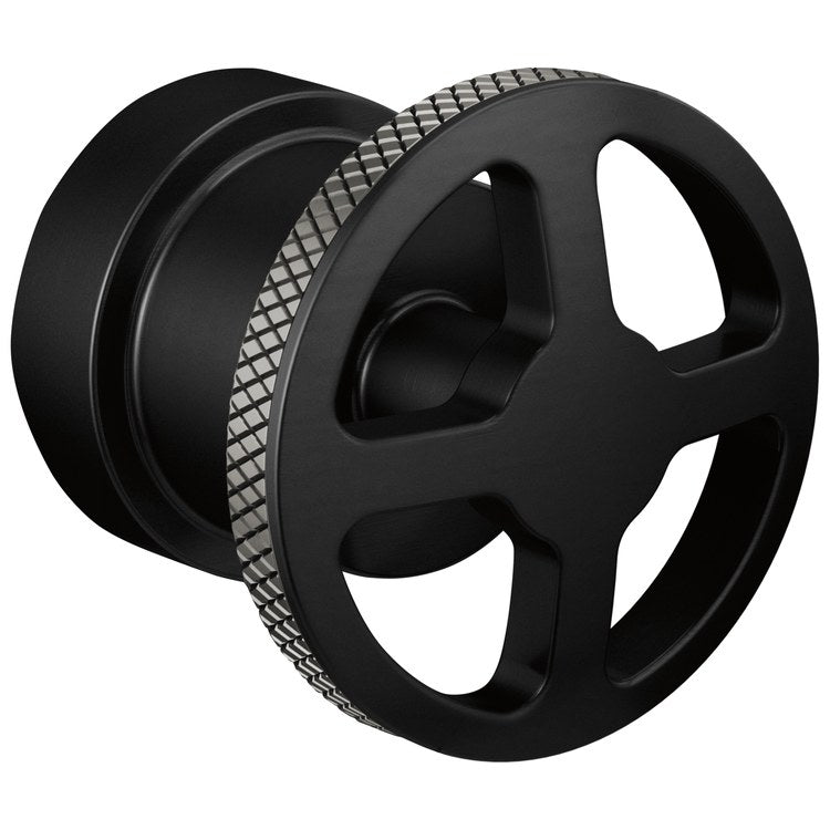Handle Kit Litze Zinc 1 Wheel Matte Black/Brilliance Luxe Steel for Pressure Balance Valve Trim - Image 1