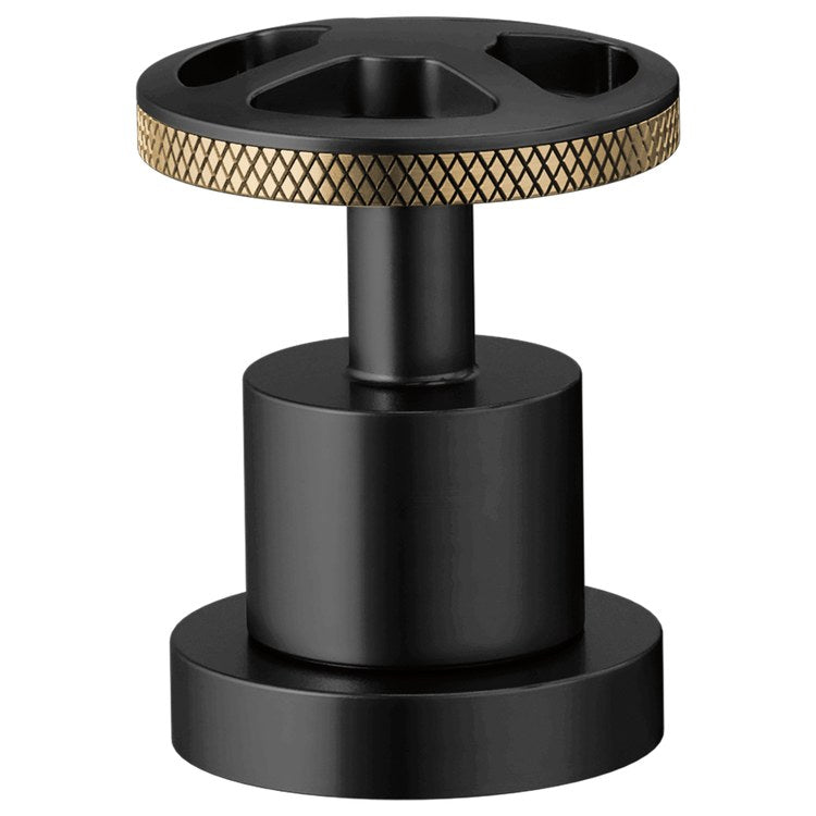 Handle Kit Litze Brass 2 Wheel Matte Black/Brilliance Luxe Gold for Roman Tub Filler - Image 1