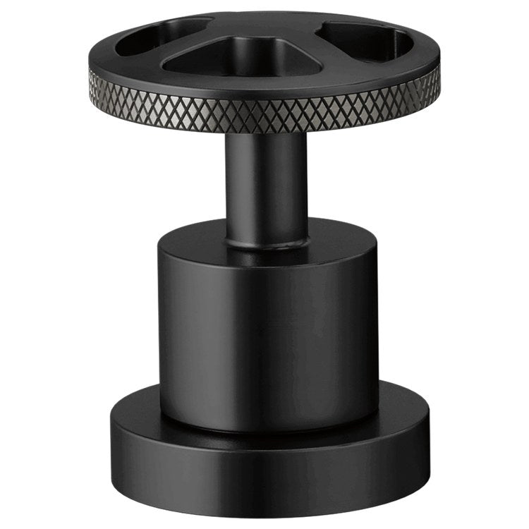 Handle Kit Litze Brass 2 Wheel Matte Black/Brilliance Luxe Steel for Roman Tub Filler - Image 1