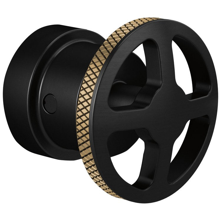 Handle Kit Litze Zinc 1 Wheel Matte Black/Brilliance Luxe Gold for Sensori Thermostatic Valve Trim - Image 1