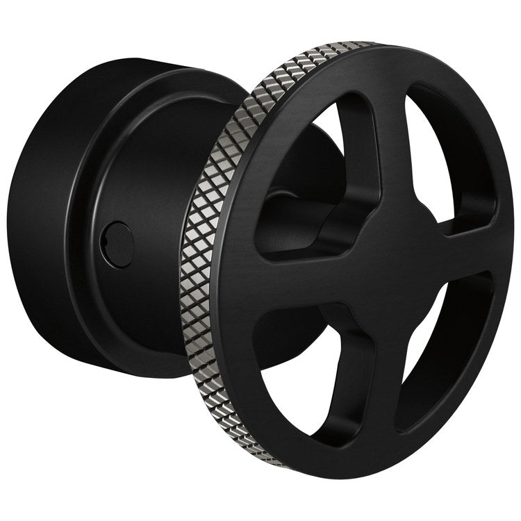 Handle Kit Litze Zinc 1 Wheel Matte Black/Brilliance Luxe Steel for Sensori Thermostatic Valve Trim - Image 1