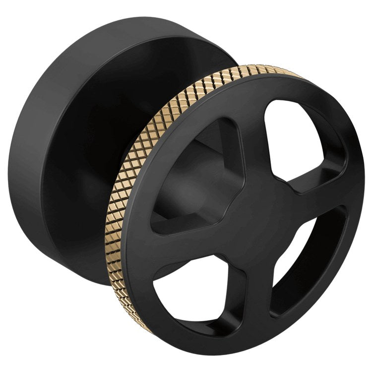 Handle Kit Litze Brass 2 Wheel Matte Black/Brilliance Luxe Gold for Wall Mount Tub Filler - Image 1