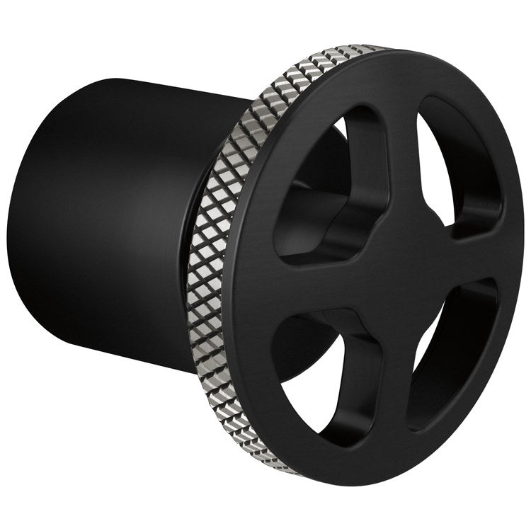 Handle Kit Litze Zinc 1 Wheel Matte Black/Brilliance Luxe Steel for 3/6 Function Diverter Trim - Image 1