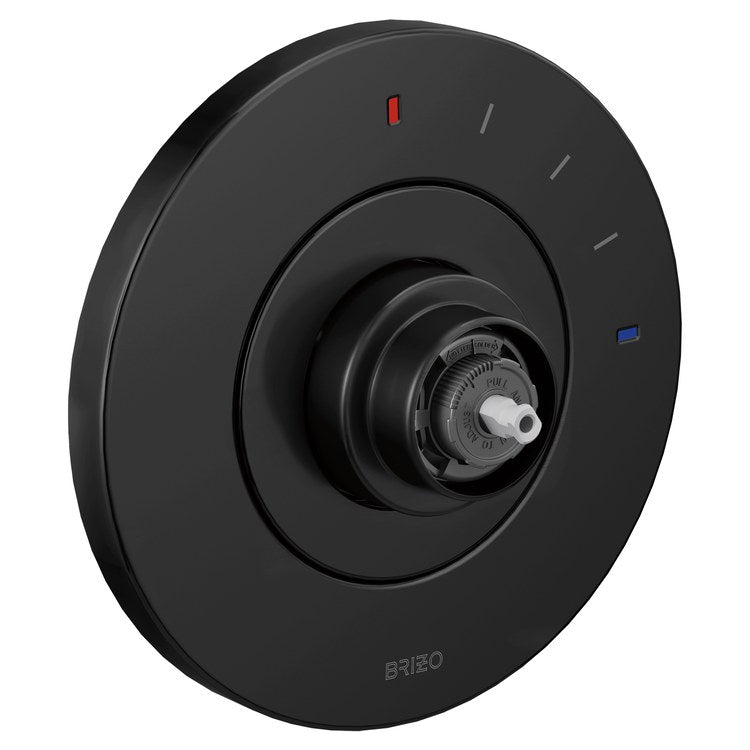 Pressure Balance Valve Trim Litze Round Less Handle Matte Black for MultiChoice Universal Rough Valve Body R60000 Series - Image 1