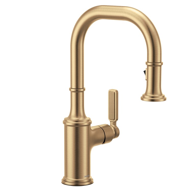 Bar Faucet Smyth 1 Lever ADA CALGreen Bronzed Gold PowerClean/Duralock Quick Connect Pull Down High Arc 360 DEG Swivel 1.5 Gallons per Minute - Image 1