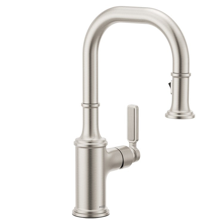 Bar Faucet Smyth 1 Lever ADA CALGreen Spot Resist Stainless PowerClean/Duralock Quick Connect Pull Down High Arc 360 DEG Swivel 1.5 Gallons per Minute - Image 1