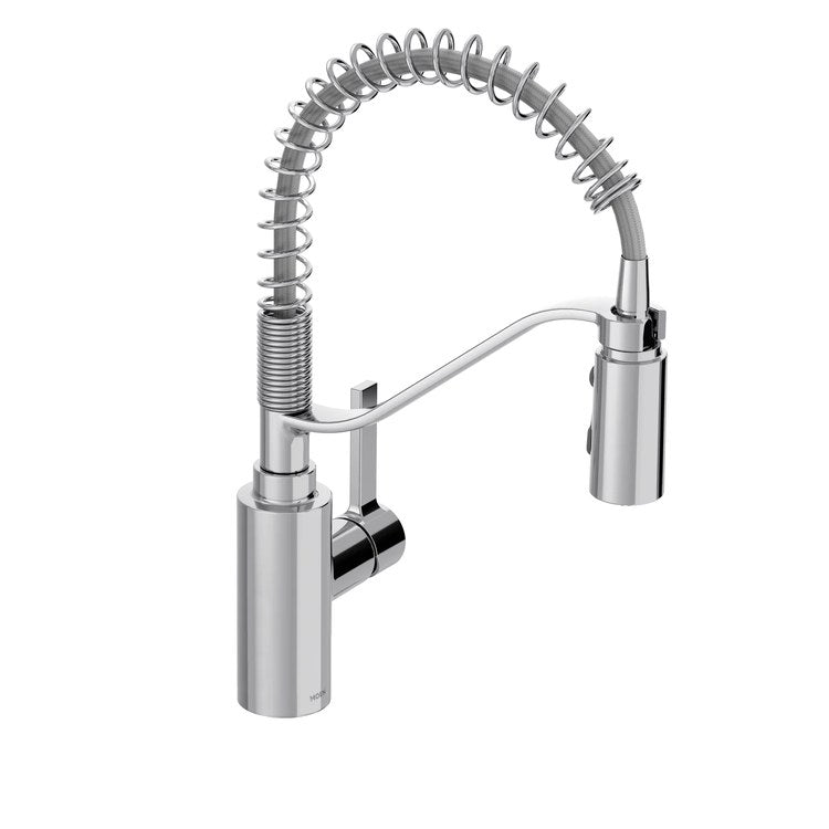 Kitchen Faucet Genta LX Pre-Rinse Spring with Deck Plate 1 Lever ADA CALGreen Chrome High Arc 1/3 Hole PowerBoost 1.5 Gallons per Minute - Image 1