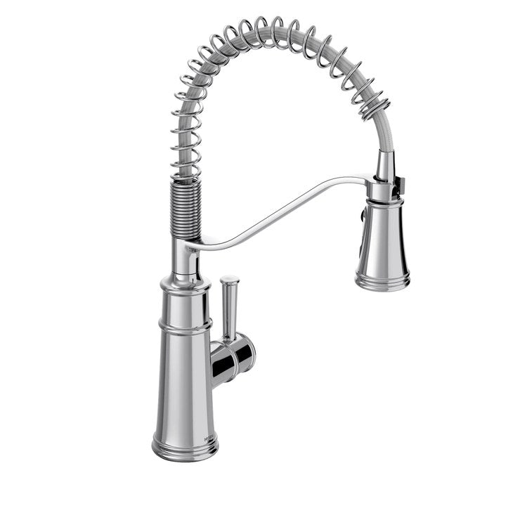 Kitchen Faucet Belfield Pre-Rinse Spring with Deck Plate 1 Lever ADA CALGreen Chrome High Arc 1/3 Hole PowerBoost 1.5 Gallons per Minute - Image 1