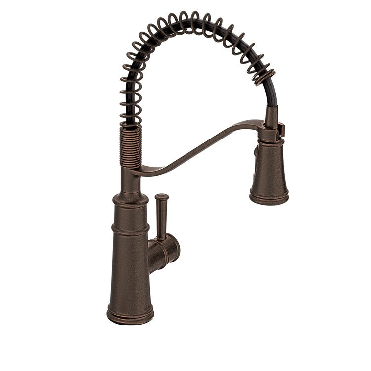 Kitchen Faucet Belfield Pre-Rinse Spring with Deck Plate 1 Lever ADA CALGreen Oil Rubbed Bronze High Arc 1/3 Hole PowerBoost 1.5 Gallons per Minute - Image 1