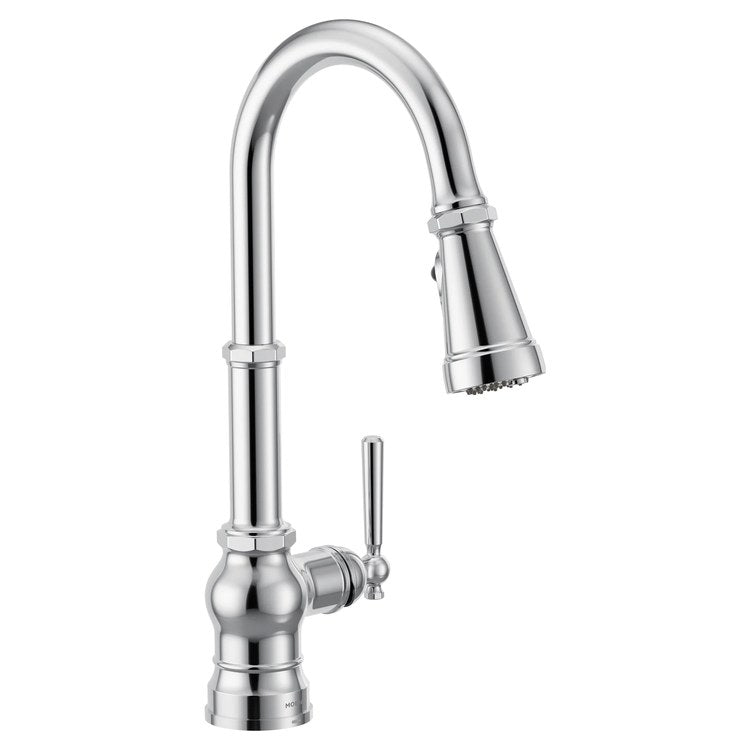 Kitchen Faucet Paterson 3 in 1 0.7GPM Filtration 1 Lever ADA CALGreen Chrome Pull Down High Arc 360 DEG Swivel 1 Hole PowerClean 1.5 Gallons per Minute - Image 1
