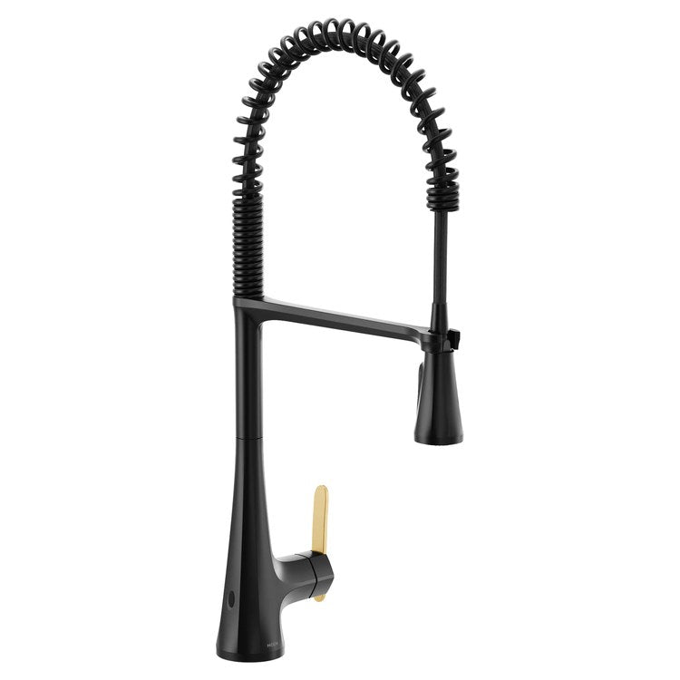 Kitchen Faucet Sinema Touchless Pre-Rinse Spring 1 Lever ADA CALGreen Matte Black High Arc 1 Hole PowerClean/MotionSense Wave 1.5 Gallons per Minute - Image 1
