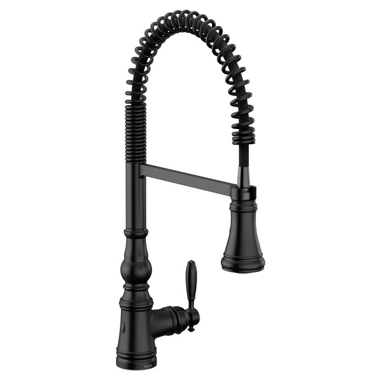 Kitchen Faucet Weymouth Touchless Pre-Rinse Spring 1 Lever ADA CALGreen Matte Black High Arc 1/3 Hole PowerBoost/MotionSense Wave 1.5 Gallons per Minute - Image 1