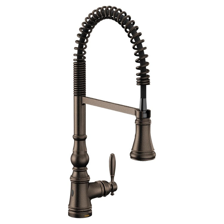 Kitchen Faucet Weymouth Touchless Pre-Rinse Spring 1 Lever ADA CALGreen Oil Rubbed Bronze High Arc 1/3 Hole PowerBoost/MotionSense Wave 1.5 Gallons per Minute - Image 1