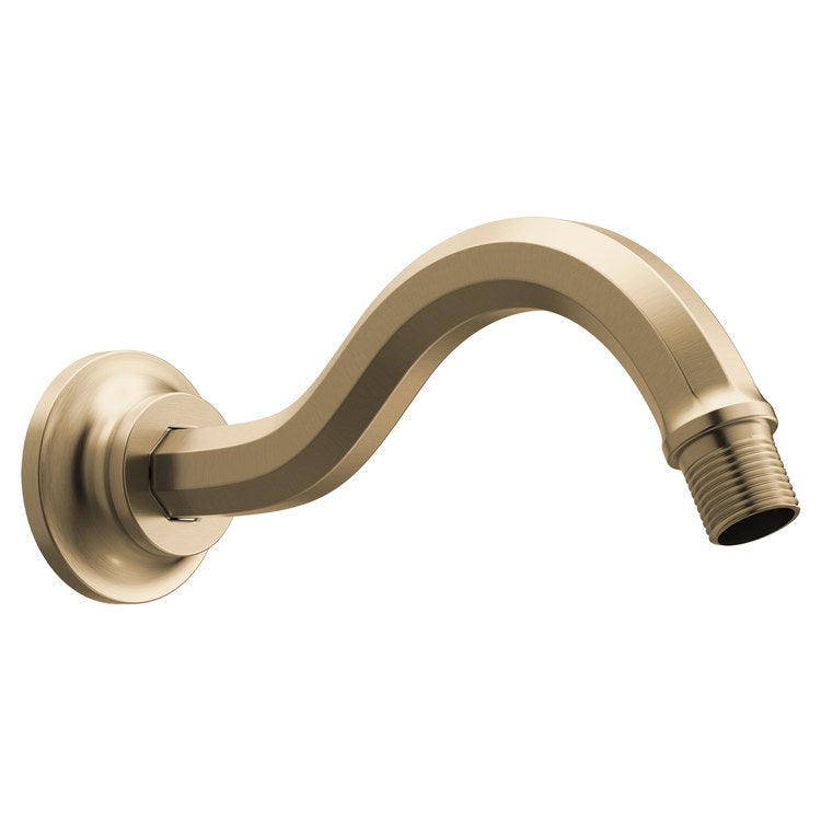 Shower Arm Beauclere with Flange Brilliance Luxe Gold 1/2 IN NPT Brass Wall Mount - Image 1