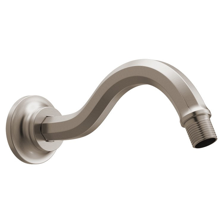Shower Arm Beauclere with Flange Brilliance Luxe Nickel 1/2 IN NPT Brass Wall Mount - Image 1