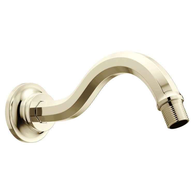 Shower Arm Beauclere with Flange Brilliance Polished Nickel 1/2 IN NPT Brass Wall Mount - Image 1