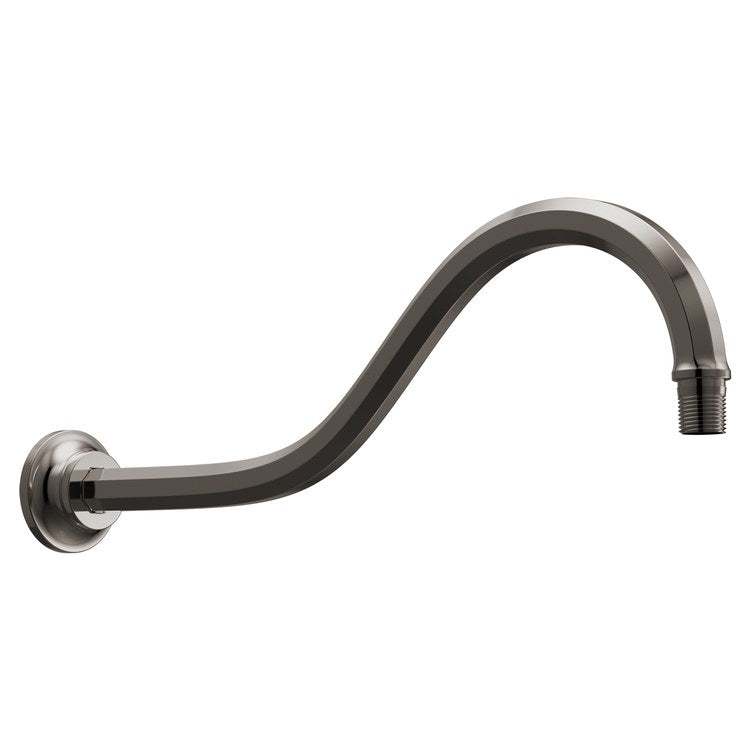 Shower Arm Beauclere with Flange Brilliance Black Onyx 16 Inch 1/2 IN 14 NPT Brass Wall Mount - Image 1