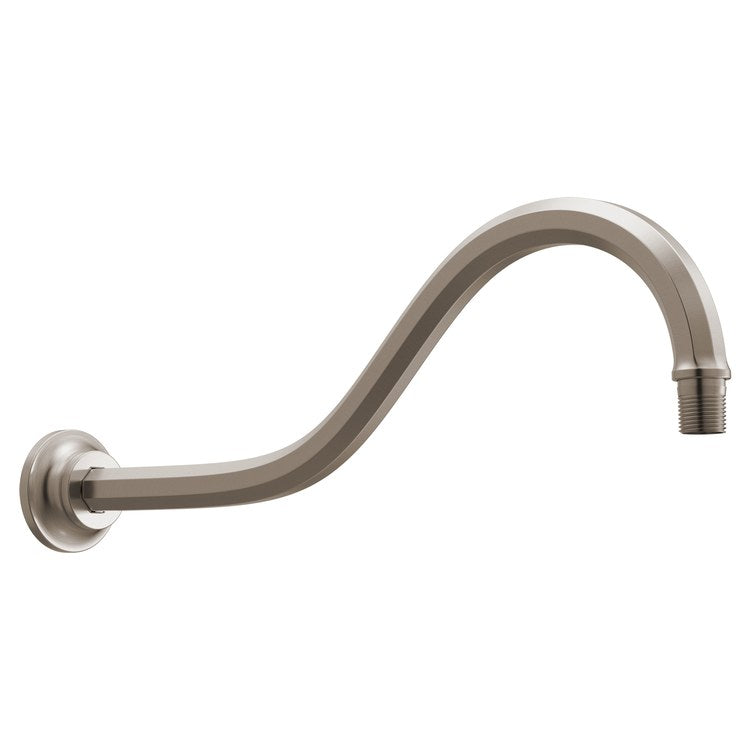 Shower Arm Beauclere with Flange Brilliance Luxe Nickel 16 Inch 1/2 IN 14 NPT Brass Wall Mount - Image 1