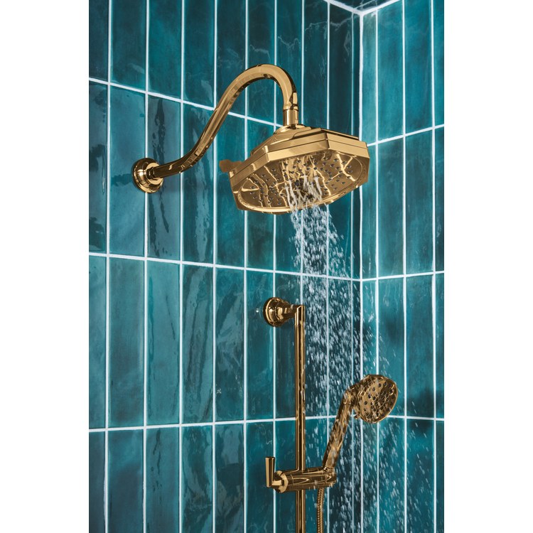 Shower Arm Beauclere with Flange Brilliance Polished Gold 16 Inch 1/2 IN 14 NPT Brass Wall Mount - Image 3