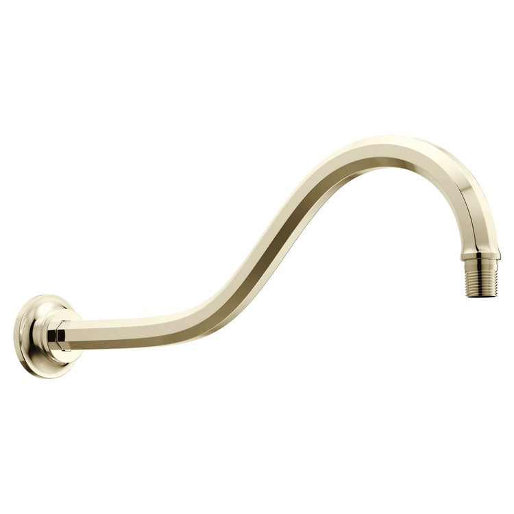 Shower Arm Beauclere with Flange Brilliance Polished Nickel 16 Inch 1/2 IN 14 NPT Brass Wall Mount - Image 1