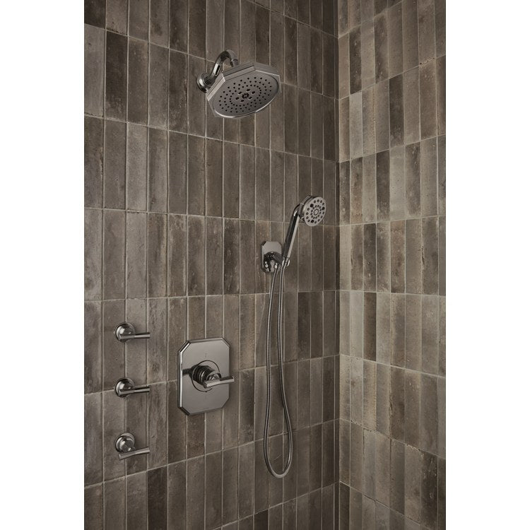 Showerhead Beauclere 4 Functions H2OKinetic Brilliance Black Onyx 8 Inch 1.75 Gallons per Minute Round Wall Mount - Image 2