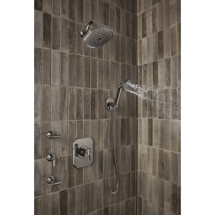 Showerhead Beauclere 4 Functions H2OKinetic Brilliance Black Onyx 8 Inch 1.75 Gallons per Minute Round Wall Mount - Image 3