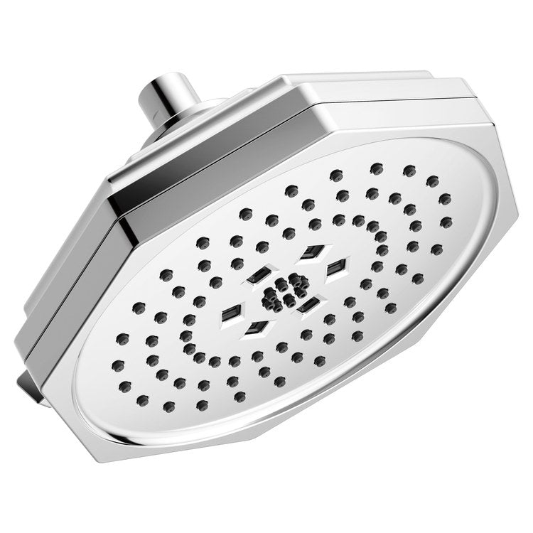 Showerhead Beauclere 4 Functions H2OKinetic Polished Chrome 8 Inch 1.75 Gallons per Minute Round Wall Mount