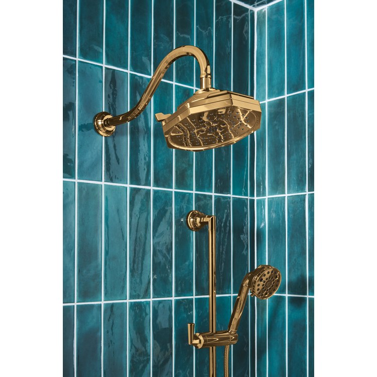 Showerhead Beauclere 4 Functions H2OKinetic Brilliance Polished Gold 8 Inch 1.75 Gallons per Minute Round Wall Mount - Image 2